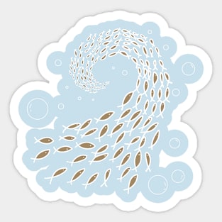 School of Fish - Brown Sticker